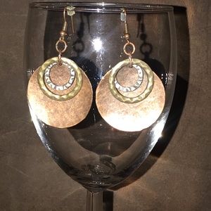 Antique Bronze/Copper Layered Dangle Earrings